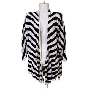 Striped Open Front Draped Cardigan Sweater  22/24 Lane Bryant  Coastal Layering